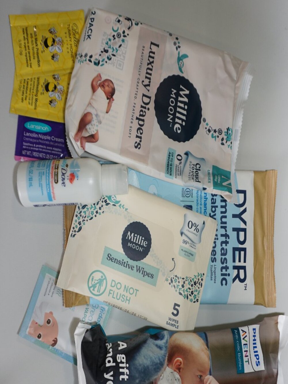 Baby Supplies - baby registry welcome box items, diapers, wipes, lotion, more!